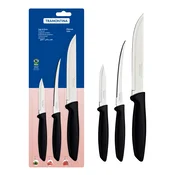 Tramontina Set noževa Plenus, 3 komada, Crni