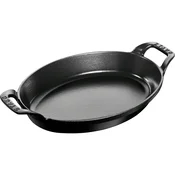 Oval oven dish, cast iron, 28 cm, Black - Staub