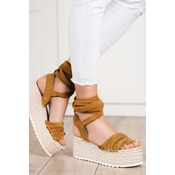 Platforma sandali s paski na zavezovanje SLIM FIT