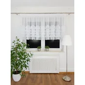 shumee Pripravljena zavesa 400x105 cm iz gaze z volančki in okrasnimi kamni - bela