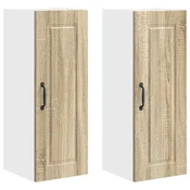 Vidaxl Omarica na steni PORTO 2 szt. Sonoma hrast 30 x 31 x 80 cm