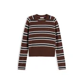 TOMMY HILFIGER Pulover rjava/črna/bela