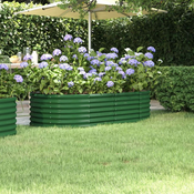 Povišena vrtna gredica od pocincanog celika 152 x 80 x 36 cm zelena