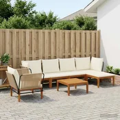 vidaXL 7 pcs Masivno akacijevo les in vrv Naravna