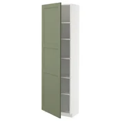 METOD Visoki element s policama, bela/Axstad sivozelena, 60x37x200 cm