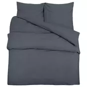 Set posteljine za poplun antracit 200x200 cm pamucni