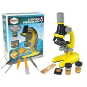 slomart Mikroskop za znanstvenike LEAN TOYS, komplet, rumena, 100x-1200x