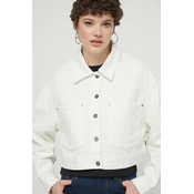 Traper jakna Vans za žene, boja: bež, za prijelazno razdoblje, oversize