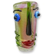 Casa Padrino designer vase face multicolored 15.6 x 18.4 x H. 30 cm - Decorative glass vase - Abstract flower vase - Decorative accessories - Abstract decorative vases