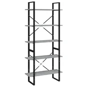 Vidaxl Knjižna omara 5-nadstropna siva sonoma 80x30x175 cm inženske les