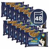 Vrečke FELIX Sensations Jellies, okusen izbor rib v želatini 48x85 g