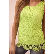 Kesi Womens blouse with sleeveless lace green