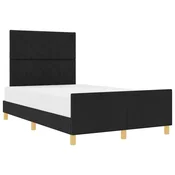Vidaxl Konstrukcija postelje z vzglavjem Črna 120 x 190 cm blago