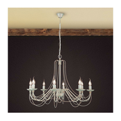 Orion LU 1531/8 - Luster na lancu VELA 8xE14/40W/230V precnik 80 cm bela/zlatna/patina