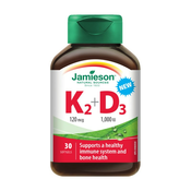 Vitamin K2 + D3 Jamieson, 120 ug / 1000 IU (30 mekih kapsula)