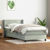 vidaXL vidaXL Box spring postelja z vzmetnico Svetlo siva 80x210 cm žamet, (21792147)