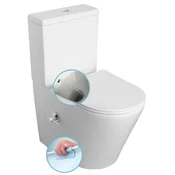 PACO CLEANWASH stranišče z zaprto povezavo, pipo in bide prho, S-trap/P-trap, belo - Bela - 38x80x61 cm - Sapho - PACO - 24 - Keramika - Classic - 380 - 800 - 610 - 14