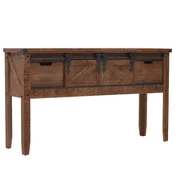 Vidaxl Konzolna mizica trden les jelke 131x35,5x75 cm rjave barve