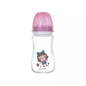 CANPOL BABY FLASICA 240ML SIROKI VRAT, ANTIKOLIK - EASY START- TOYS PINK DOLL