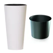 shumee Visok cvetlični lonec Tubus Slim Shine DTUS400S | bel