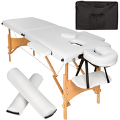 Komplet dvodelne masažne mize Freddi s 5 cm debelim oblazinjenjem, z valji in lesenim okvirjem - Belatectake