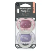 Tommee Tippee tolažilna duda - silikon , nočna, 0-6m, M, 2/1