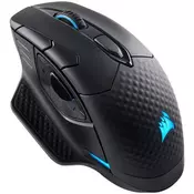 Miška CORSAIR Dark Core RGB PRO, optična, 18000 dpi, brezžična, USB, črna