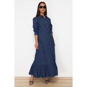 Trendyol Dark Blue Maxi Modest Denim Dress