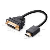 UGREEN Kabelski adapter adapter DVI ženski - HDMI moški 22 cm črn, (21831743)
