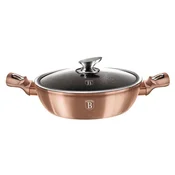 Berlingerhaus Okrogel pekač z marmorirano površino in pokrovom, 28 cm, Rosegold Metallic Line
