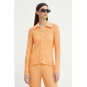 Košulja Résumé AbbyRS za žene, boja: narancasta, slim, s klasicnim ovratnikom, 20471120