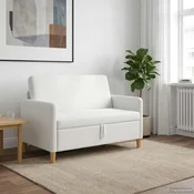 Sofa s pohranom Bijela 122 x 78 x 87 cm Poliester