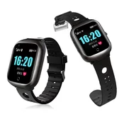 INF Pametna ura - določanje položaja GPS, spremljanje srčnega utripa in spanja, video klic, IP67 Black, (21236396)
