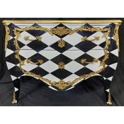 Casa Padrino baroque chest of drawers with checkered design and 2 drawers black/white/gold - Handmade solid wood dresser in baroque style - Bedroom furniture baroque style - Baroque furniture