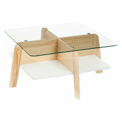 Stolic za kavu sa staklenom plocom stola u prirodnoj boji 60x60 cm Varm – Tomasucci