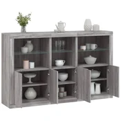 Greatstore Komoda z LED lučkami siva sonoma 162x37x100 cm