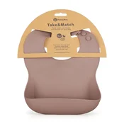 PETITE&MARS Silikonski slinček 6 m+ Take&Match, Velvet Latte