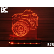 Black Cut 3D Lampa Foto aparat Crvena