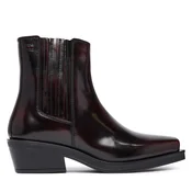 Gležnjarji Chelsea Tommy Jeans Tjw Brushed Leather Cowboy Boots EN0EN03077 Temno rjava