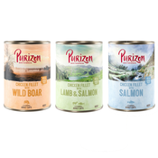 Purizon Adult 6 x 400 g – brez žit - Mešano pakiranje (2 x divja svinja, 2 x losos, 2 x jagnjetina)