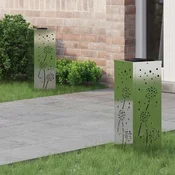 vidaXL Solarno LED svetilo za pot 2 pcs Cinkano Cinkano