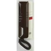 TESLA Domači telefon DT 93 z zvočnim signalom in 1 gumbom el. 1 ključavnica, rjava in bela