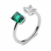 Brosway Eleganten odprt prstan z elegantnimi cirkoni FLG09 (Obseg L (56 - 59 mm))