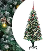 Vidaxl Umestno božično drevo Zelena 150 cm PVC, jeklo in plastika