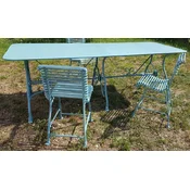 Casa Padrino Art Nouveau garden dining table light blue 250 x 90 x H. 75 cm - Nostalgic wrought iron garden table - Art Nouveau wrought iron garden furniture - Nostalgic garden furniture