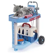 Veterinarska kolica s plišanom mackicom Cat Veterinary Set Écoiffier s kutijom i zdjelicom za hranjenje 12 dodataka od 18 mj