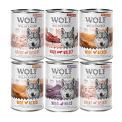 10% popust! Mokra pasja hrana Wolf of Wilderness mešana pakiranja - 6 x 400 g: Free-Range Meat