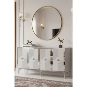 Hanah Home komoda Pega 150, 125 cm, bela / srebrna