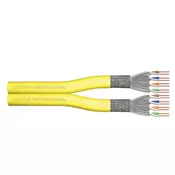 CAT 7A S-FTP installation cable, 1500 MHz Dca (EN 50575), AWG 22/1, 500 m drum, dx, yellow