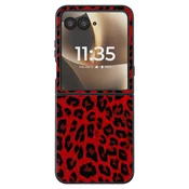 AVIZAR Ovitek Leopard za Motorola Razr 70 Ultra Preklopna Zaščita, Rdeča, (5000274480)